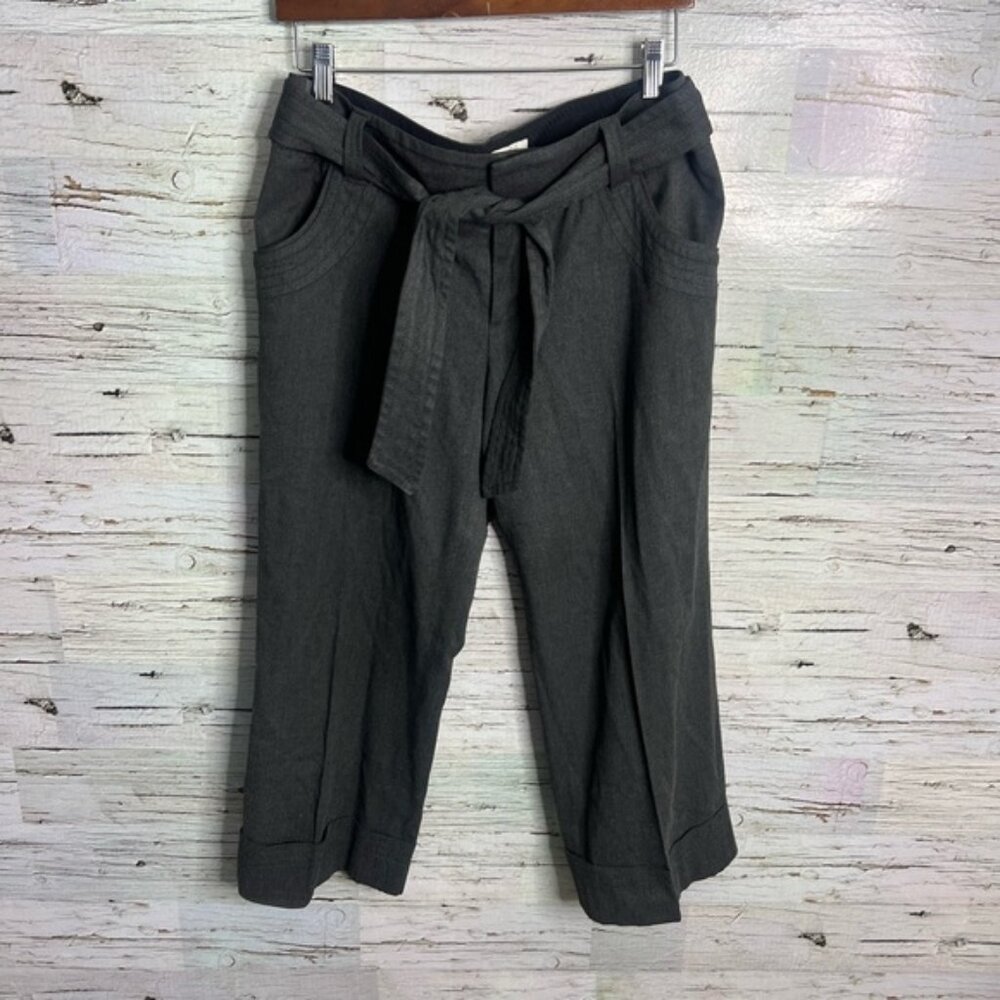 Anthropologie elevenses 10 Cropped Wide-Leg Pants with Tie Belt